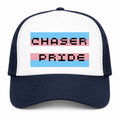 Chaser Pride Trucker Hat Navy And White LGBTQ Cap Gifts For Gays - Merchluma