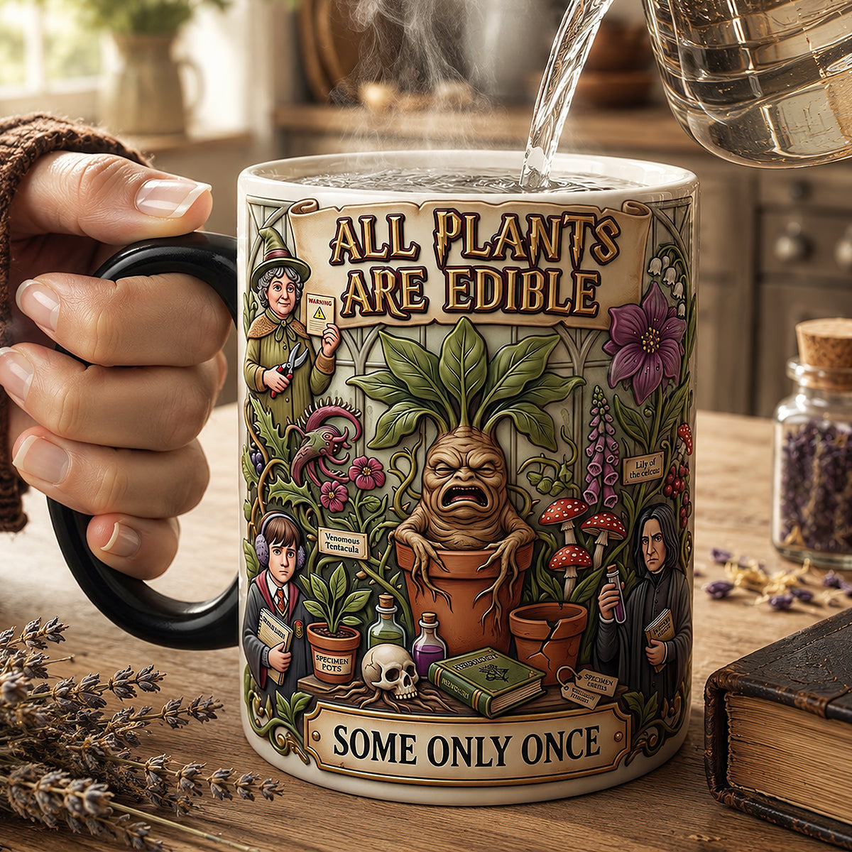 Personalized Harry Potter Merch All Plants Are Edible Magic Coffee Mug Gifts For Fantasy Lovers - Merchluma