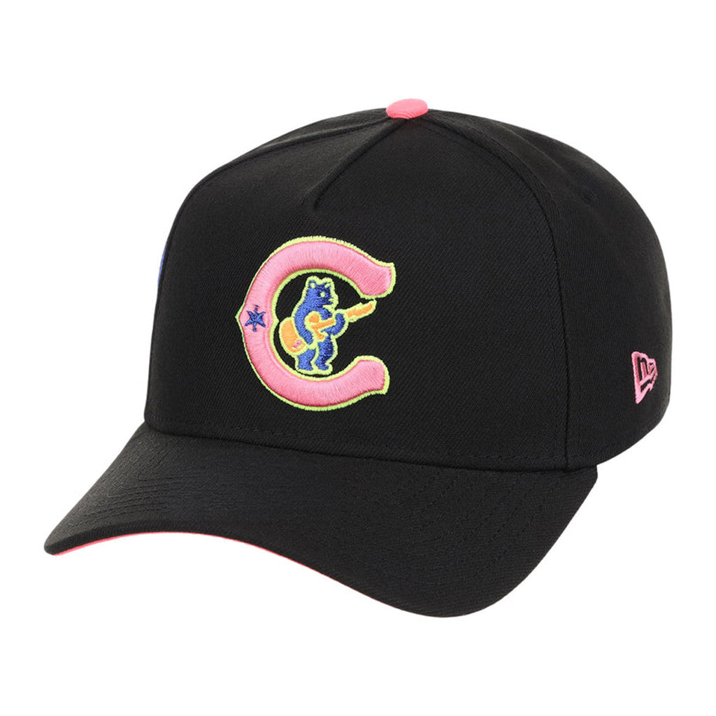 Lids Hat Drop Main Stage Merch Chicago Cubs Black Neon Embroidered Hat Gift For Baseball Fans - Merchluma