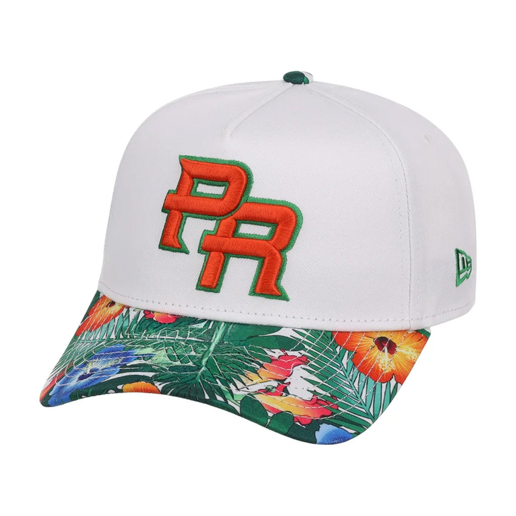 Lids Hat Drop Puerto Rico Crown The Country Merch Puerto Rico Hat White Floral Embroidered Cap - Merchluma