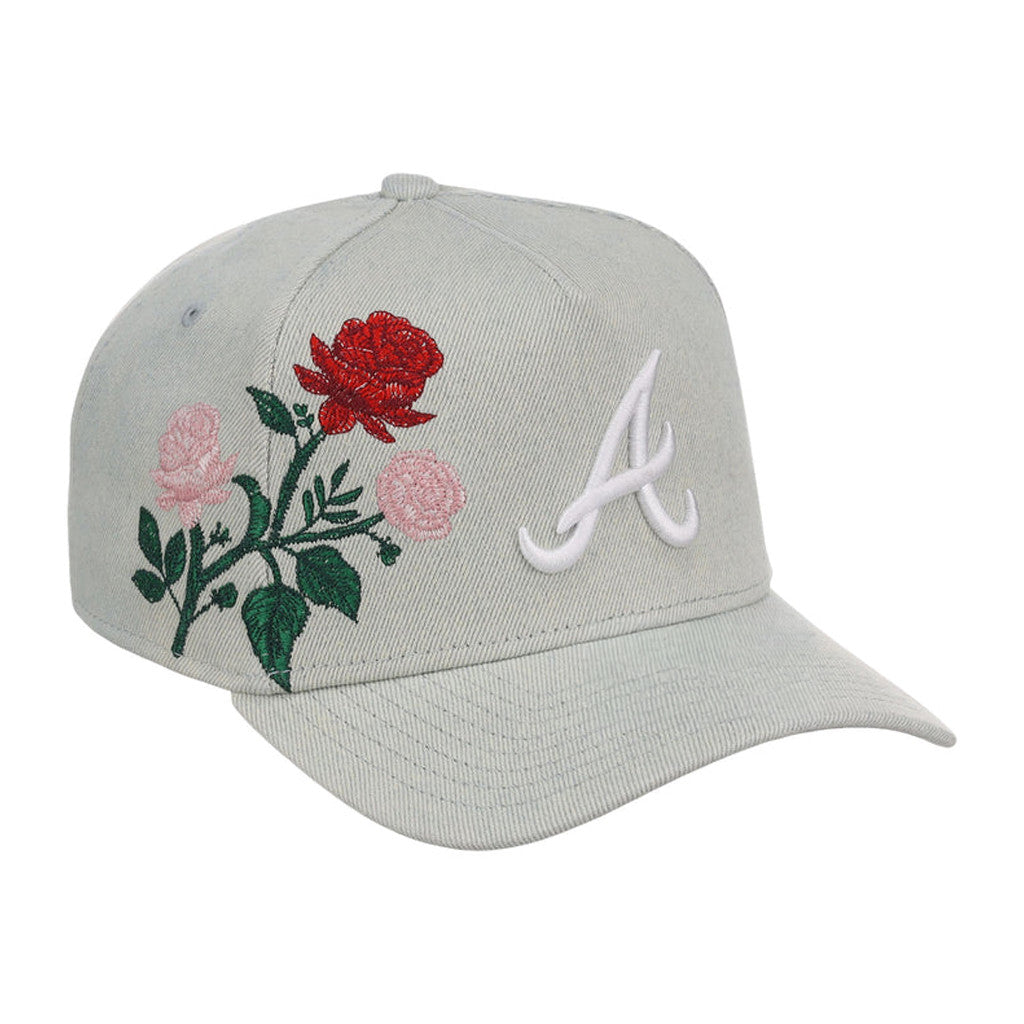 Lids Hat Drop Denim Flower Merch Atlanta Braves Hat Embroidered Gifts For Baseball Lovers - Merchluma