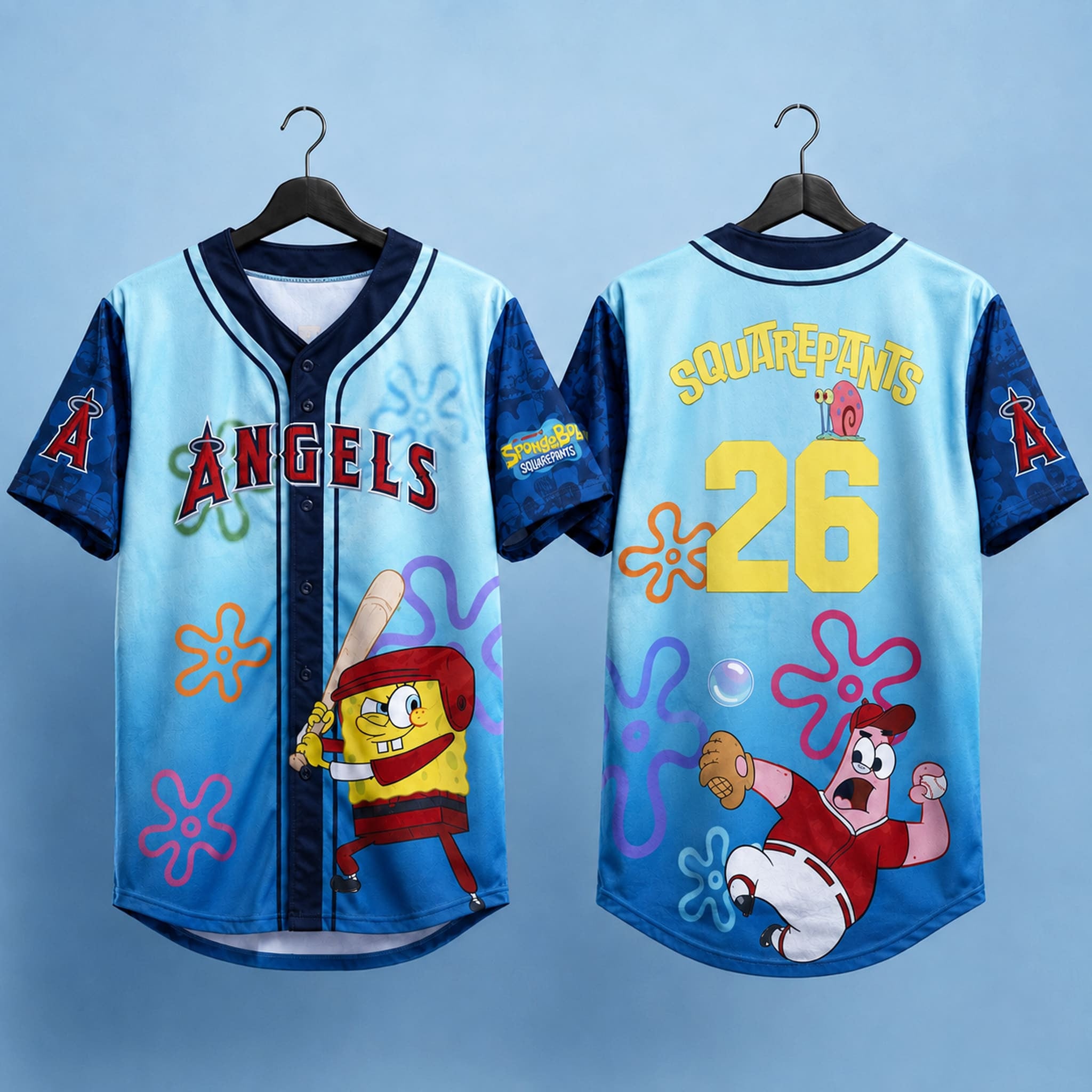 LA Angels SpongeBob Jersey 2026 LA Angels Merch Gifts For Baseball Lovers - Merchluma