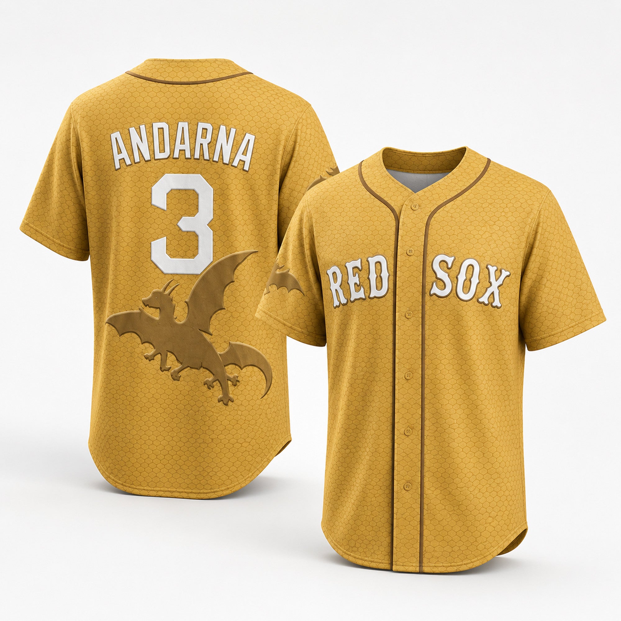 Andarna #3 Iron Flame Day Red Sox Jersey Boston Red Sox Merch Gifts For Baseball Fans - Merchluma