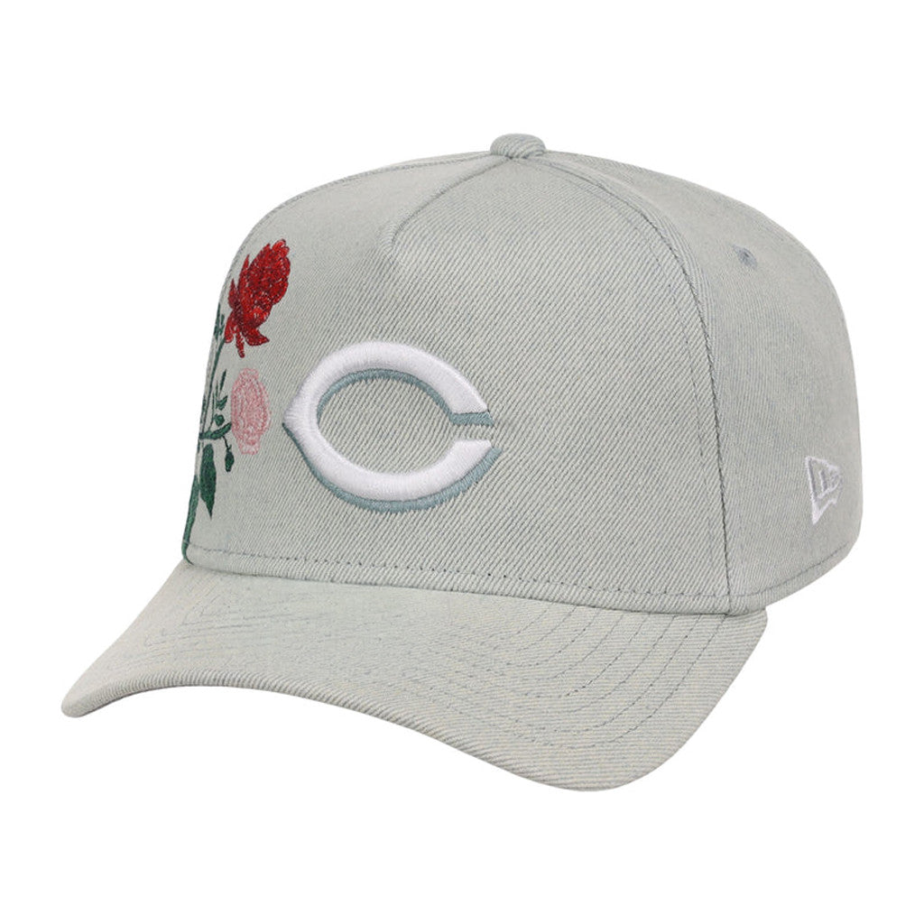 Lids Hat Drop Denim Flower Merch Cincinnati Reds Hat Embroidered Gift Ideas For Baseball Fans - Merchluma