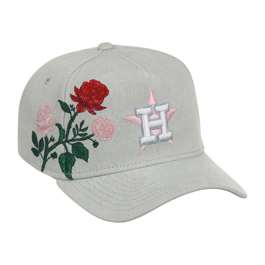 Lids Hat Drop Denim Flower Merch Houston Astros Hat Embroidered Baseball Lover Gift Ideas - Merchluma