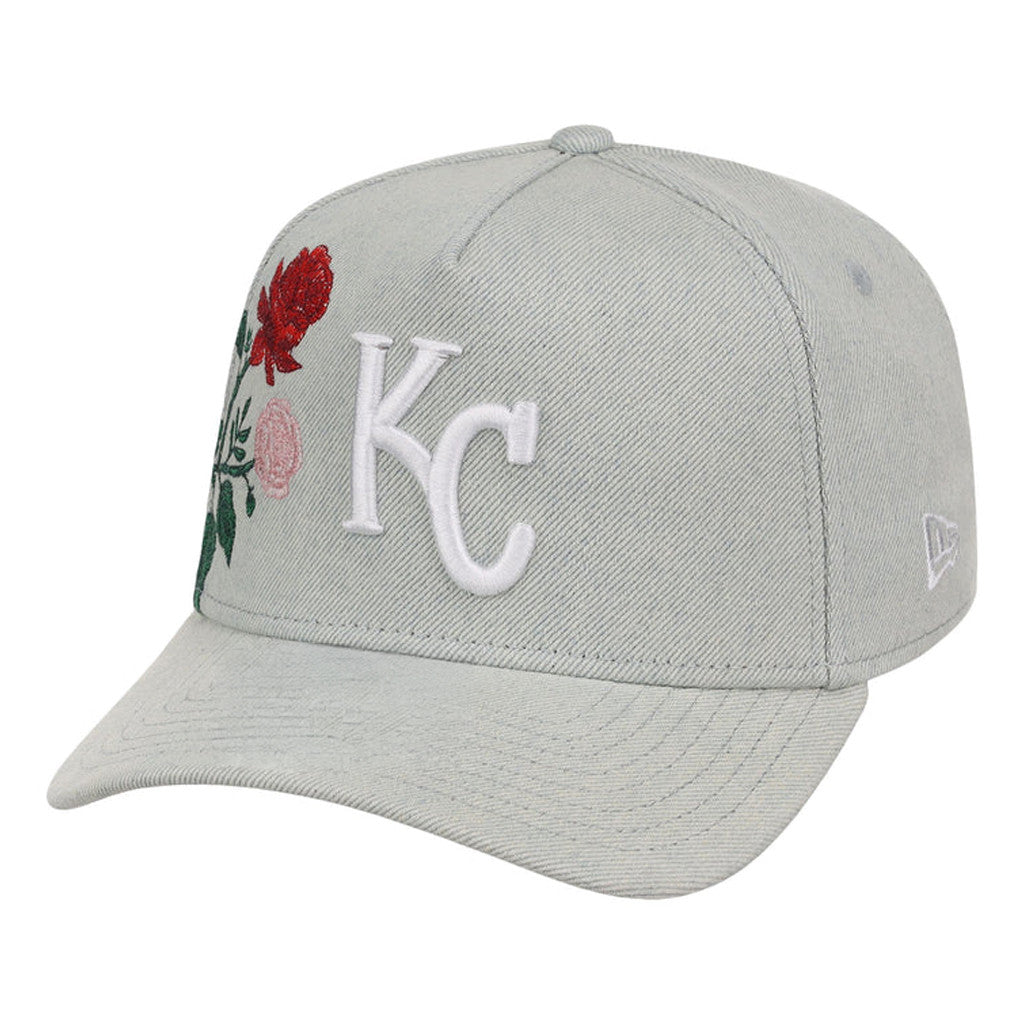 Lids Hat Drop Denim Flower Merch Kansas City Royals Hat Embroidered Presents For Baseball Lovers - Merchluma