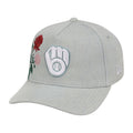 Lids Hat Drop Denim Flower Merch Milwaukee Brewers Hat Embroidered Cool Gifts For Baseball Lovers - Merchluma