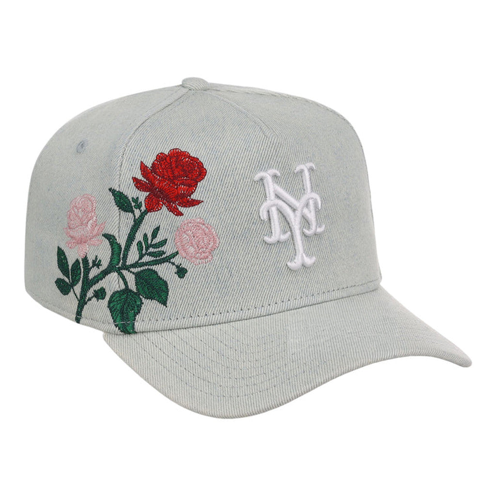 Lids Hat Drop Denim Flower Merch New York Mets Hat Embroidered Baseball Enthusiast Gifts - Merchluma