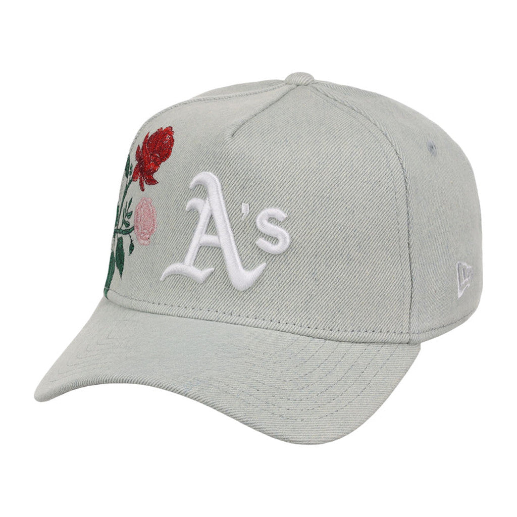 Lids Hat Drop Denim Flower Merch Oakland Athletics Hat Embroidered Presents For Baseball Fans - Merchluma