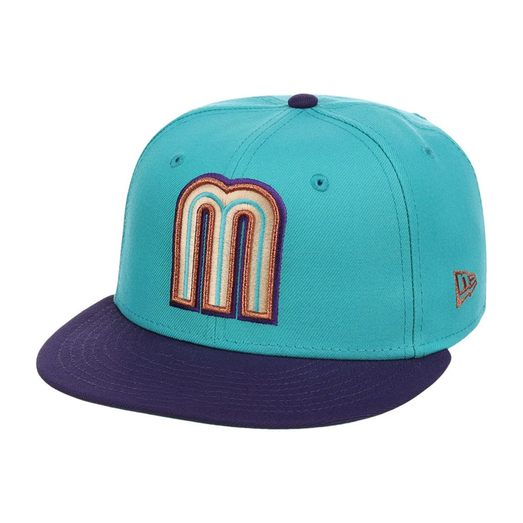 Lids Hat Drop United By Baseball Merch Mexico United by Baseball Snapback Hat Teal Purple - Merchluma
