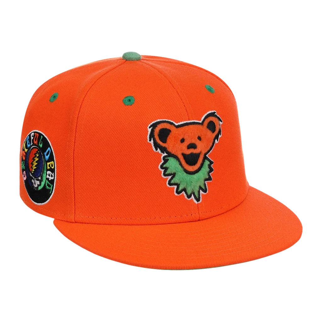 Lids Hat Drop Grateful Dead Collection Merch 2026 Orange Bear Snapback Hat Embroidered Gifts - Merchluma
