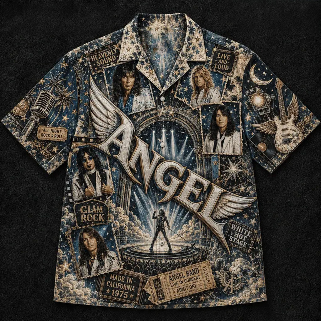 Angel Band Heaven Sound Unisex Hawaiian Shirt Angel Merch Gifts For Music Lovers - Merchluma