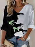 Witch Halloween V-Neck Long Sleeve Shirt Halloween Apparel Gift Ideas For Her - Merchluma