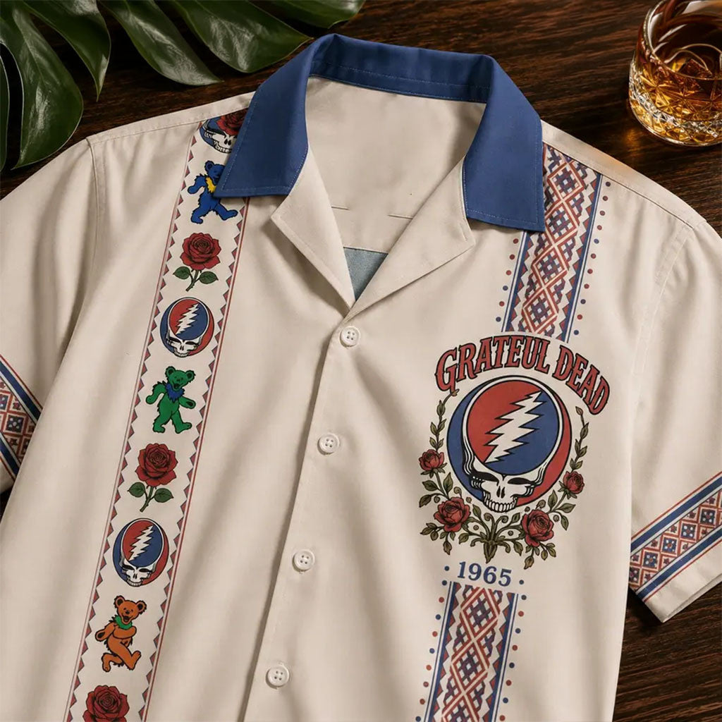 Grateful Dead Steal Your Face Skull Logo 1965 Hawaiian Shirt Grateful Dead Merch Son Gifts - Merchluma
