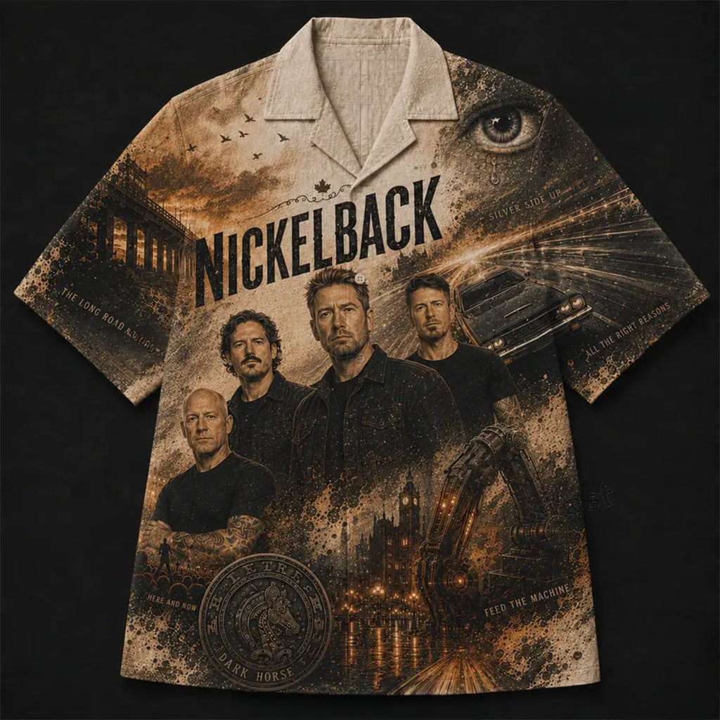 Nickelback Vintage Hawaiian Shirt Nickelback Merch Gift Ideas For Rock Fans - Merchluma