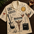 Nirvana Nevermind Vintage Sketch Hawaiian Shirt Nirvana Merch Gifts For Music Lovers - Merchluma