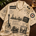 Oasis Band Wonderwall Vintage Hawaiian Shirt Oasis Merch Gifts For Music Lovers - Merchluma