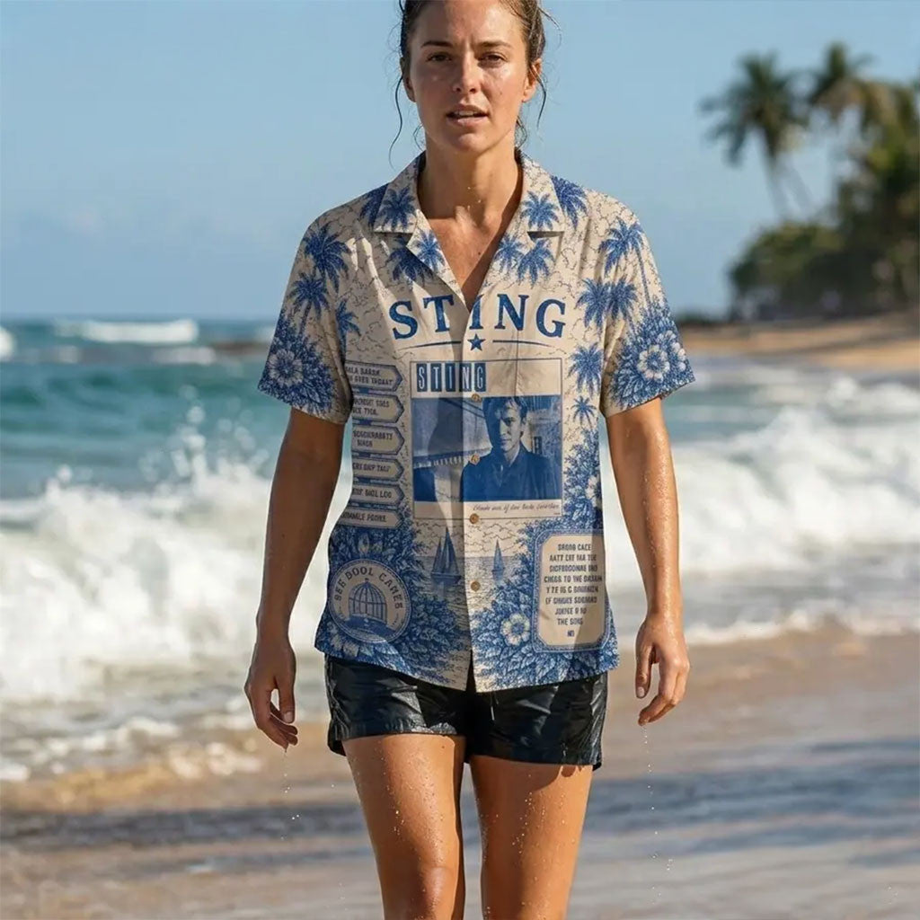 Sting Vintage Tropical Album Hawaiian Shirt Sting Merch Gifts For Music Fans - Merchluma