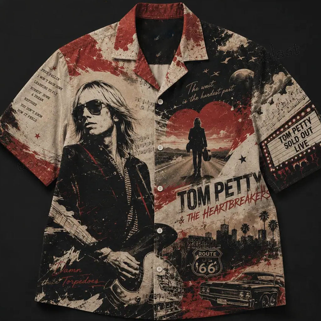 Tom Petty And Heartbreakers Route 66 Hawaiian Shirt Tom Petty Merch Gifts For Brother - Merchluma