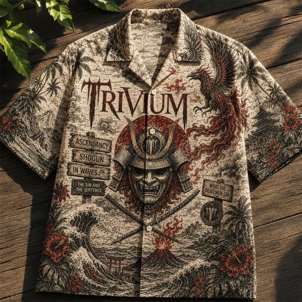 Trivium Vintage Tropical Hawaiian Shirt Trivium Merch Gift Ideas For Music Lovers - Merchluma
