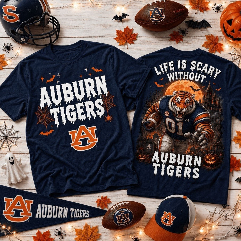 Auburn Tigers 2026 Halloween T-Shirt Auburn Tigers Merch Halloween Gift For Football Lovers - Merchluma
