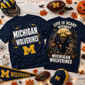 Michigan Wolverines 2026 Halloween T-Shirt Wolverines Merch Halloween Apparel Football Fan Gear - Merchluma