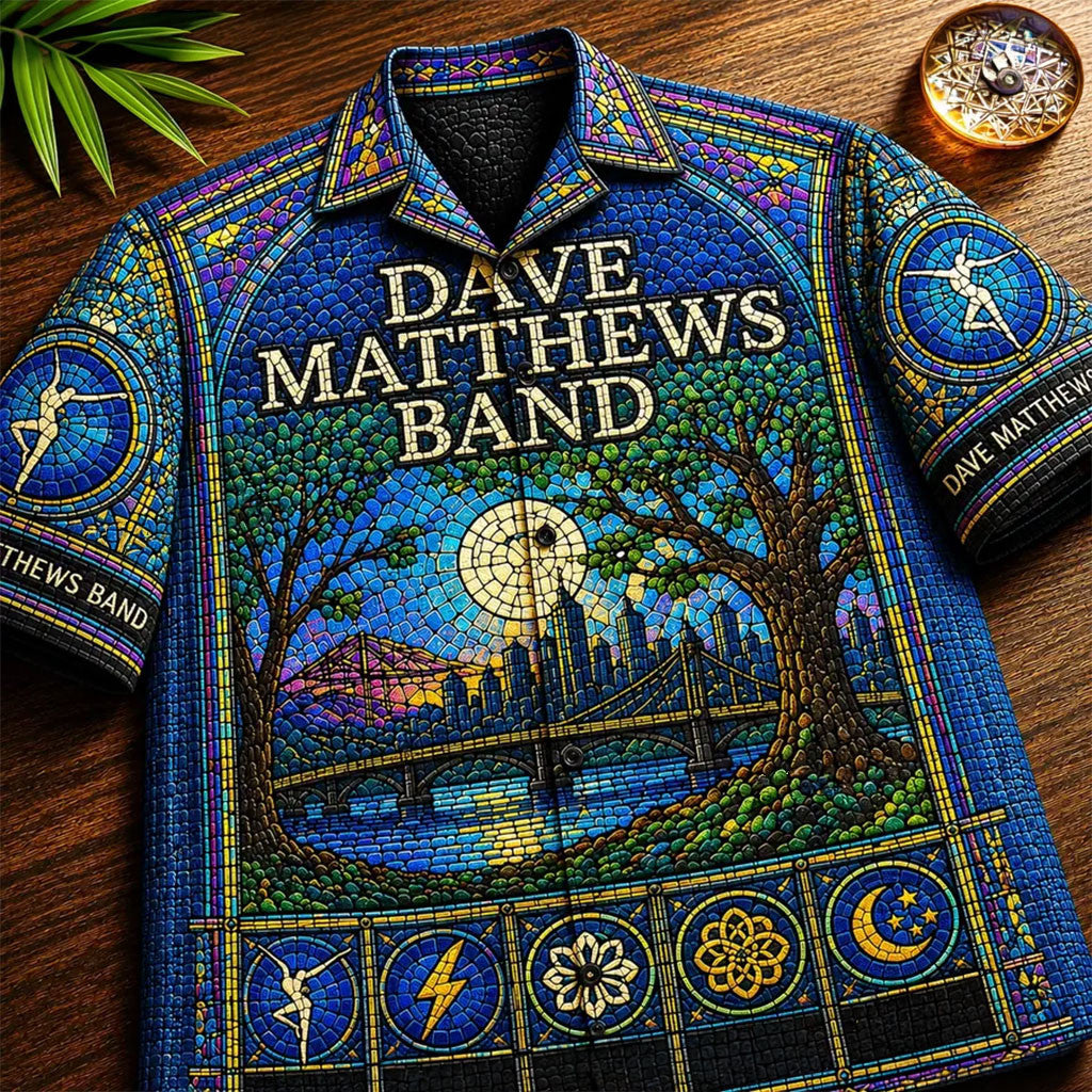 Dave Matthews Band Stained Glass Hawaiian Shirt Dave Matthews Merch Gifts For Brother - Merchluma