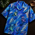 Grateful Dead Dancing Bears Blue Paint Hawaiian Shirt Grateful Dead Merch Gifts For Him - Merchluma