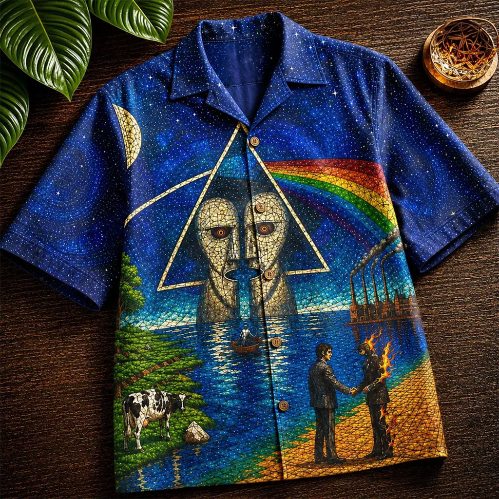 Pink Floyd Dark Side Of The Moon Hawaiian Shirt Pink Floyd Merch Gifts For Rock Fans - Merchluma