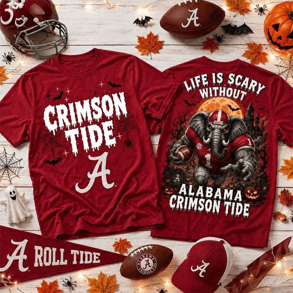 Alabama Crimson Tide 2026 Halloween T-Shirt Alabama Crimson Tide Merch Gift For Football Fans - Merchluma