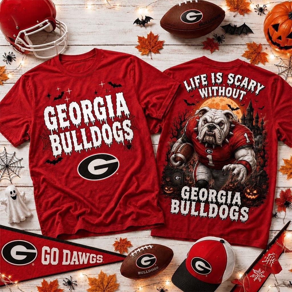 Georgia Bulldogs 2026 Halloween T-Shirt Georgia Bulldogs Merch Spooky Gift For Football Lovers - Merchluma