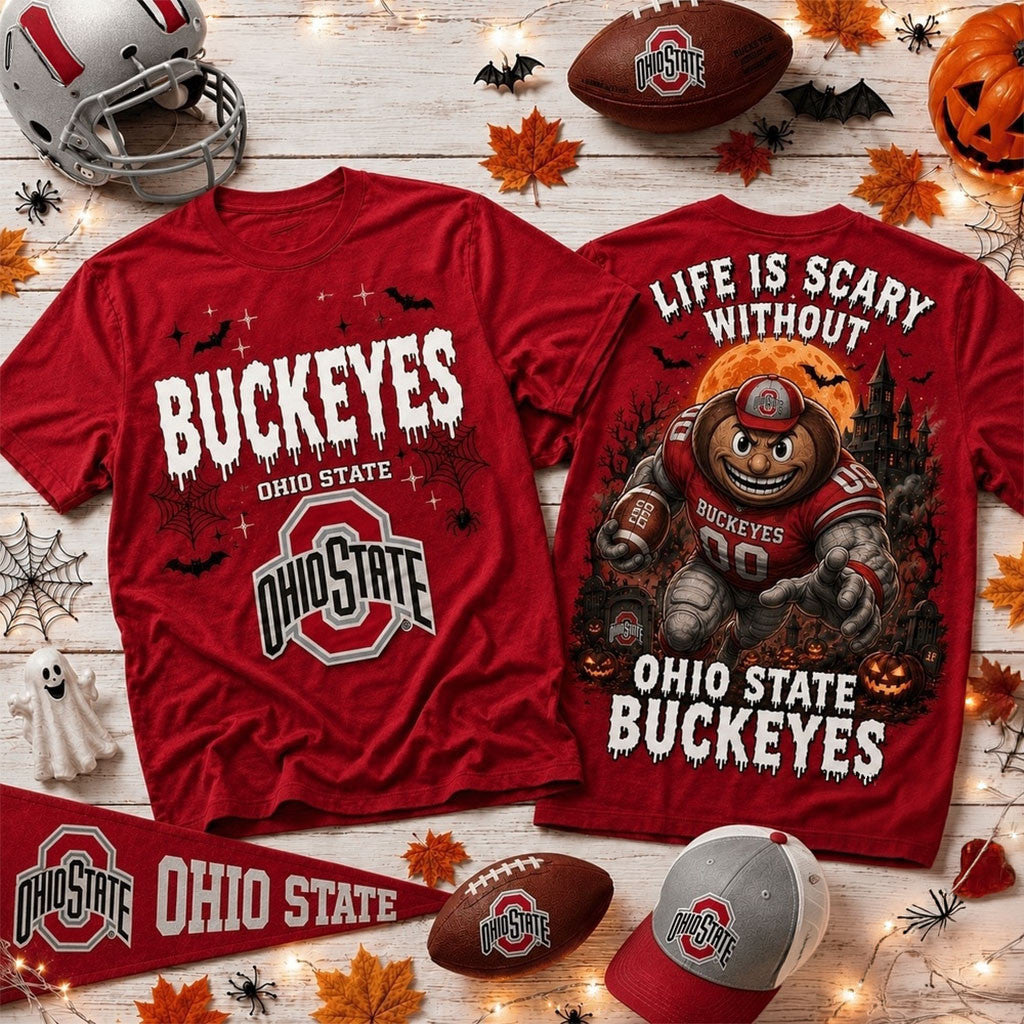 Ohio State Buckeyes 2026 Halloween T-Shirt Buckeyes Merch Football Fan Shirt Halloween Gifts - Merchluma
