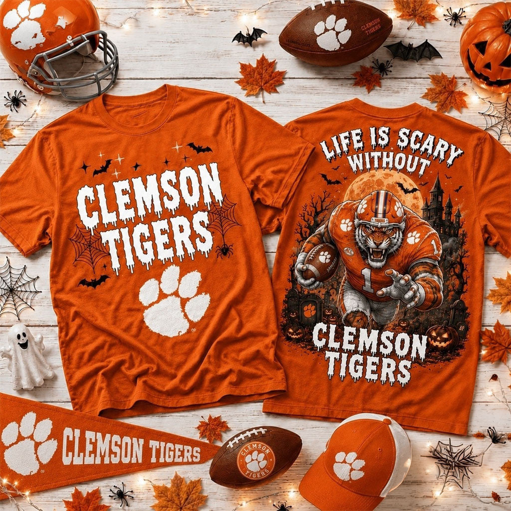 Clemson Tigers 2026 Halloween T-Shirt Clemson Tigers Merch Mens Halloween Tee Shirts Fan Gear - Merchluma