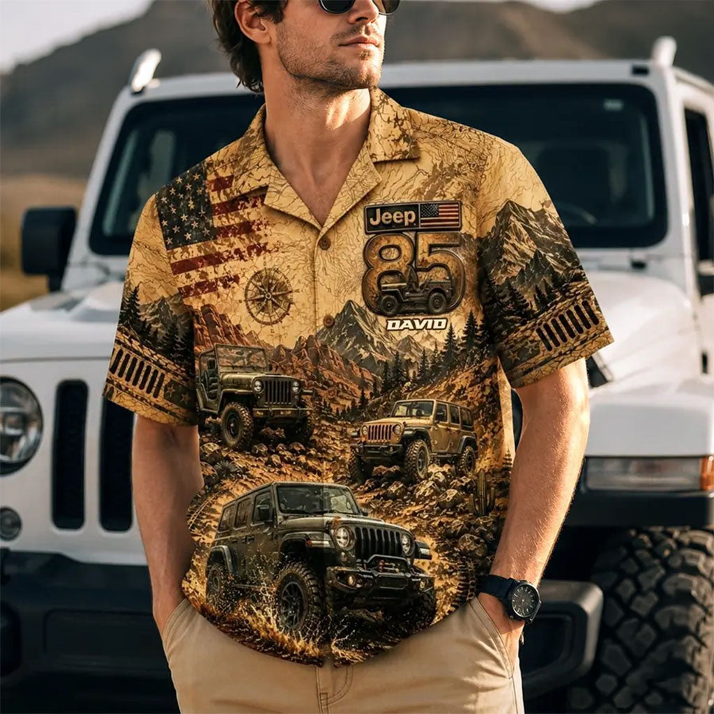 Personalized Jeep 85th Anniversary Off-Road Hawaiian Shirt Jeep Merch Summer Gifts For Dad - Merchluma