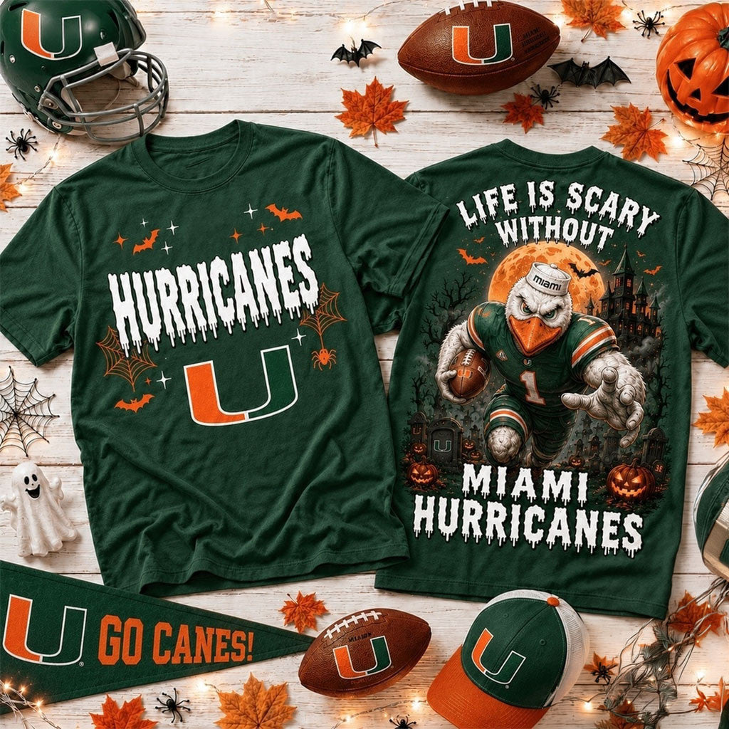 Miami Hurricanes 2026 Halloween T-Shirt Miami Hurricanes Merch Spooky Shirt Gift For Fans - Merchluma