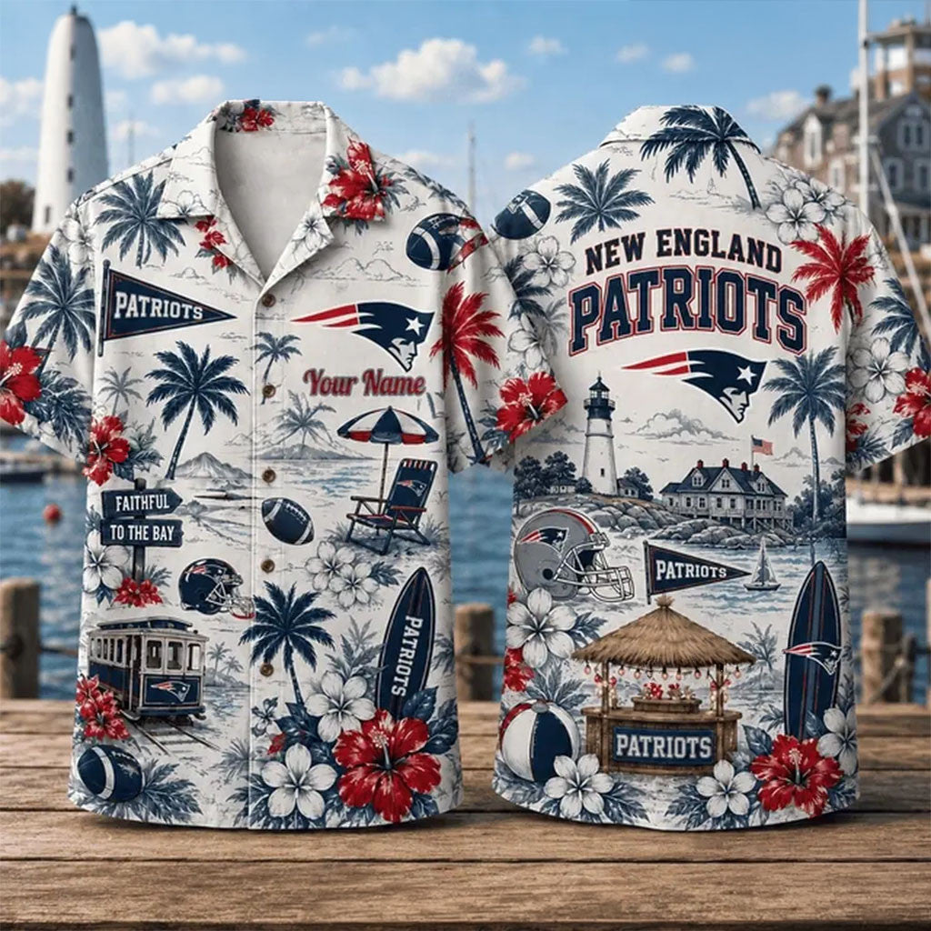Personalized New England Patriots Summer Hawaiian Shirt Patriots Merch Summer Gifts For Fan - Merchluma