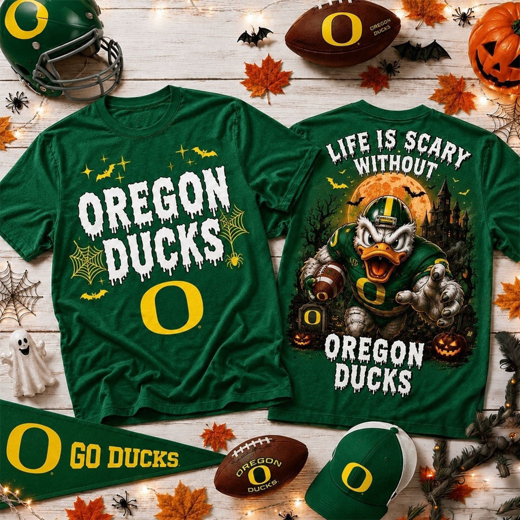 Oregon Ducks 2026 Halloween T-Shirt Oregon Ducks Merch Halloween Themed Presents - Merchluma