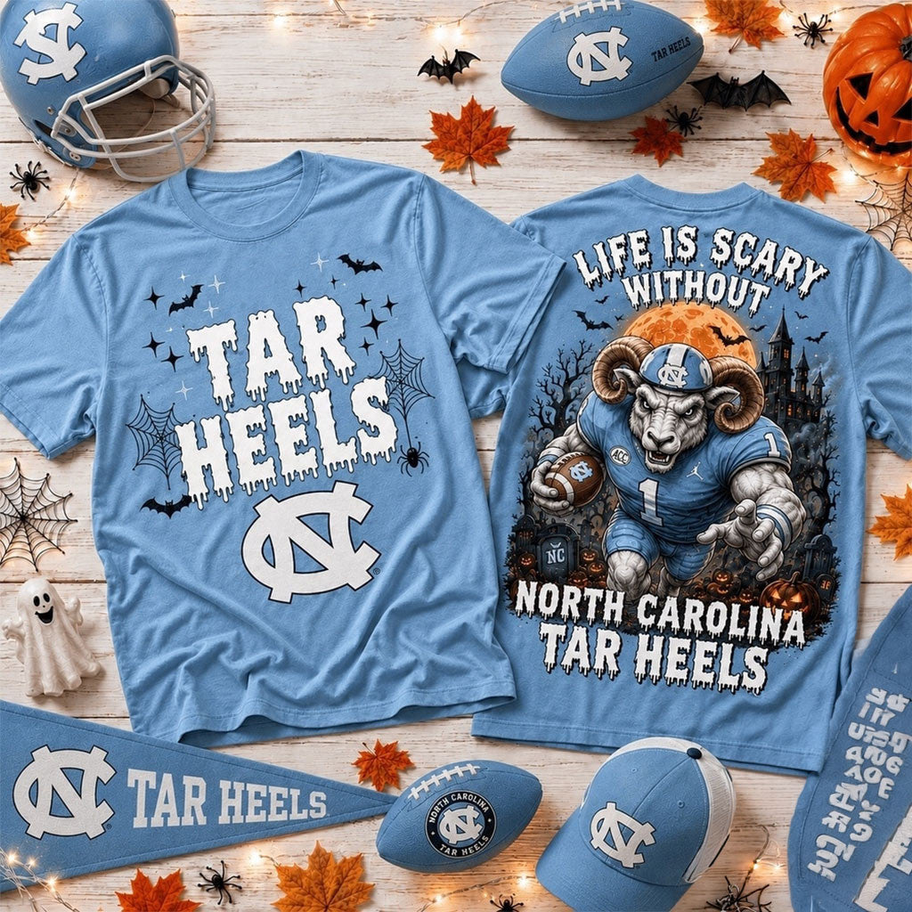 North Carolina Tar Heels 2026 Halloween T-Shirt Tar Heels Merch Football Fan Gear Gifts - Merchluma