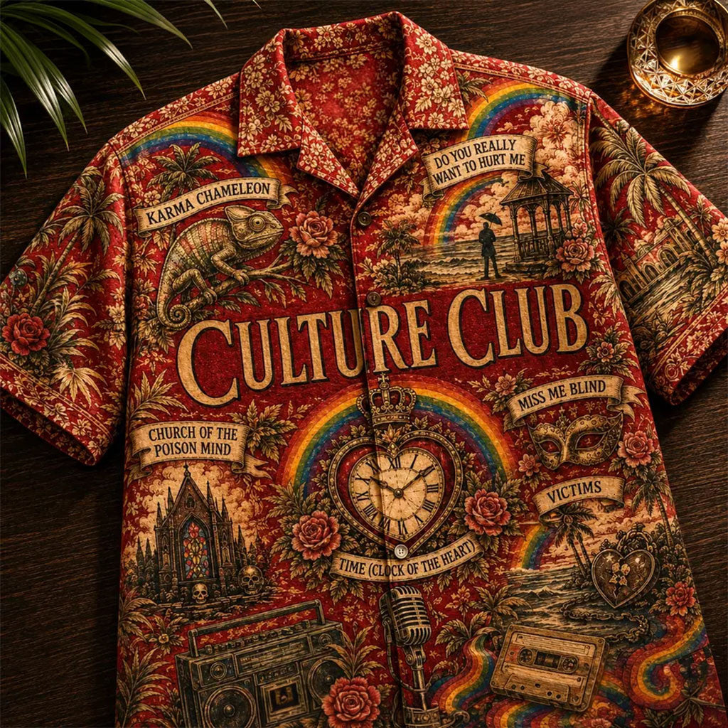 Culture Club Time Clock of the Heart Hawaiian Shirt Culture Club Merch Gifts For Music Lovers - Merchluma