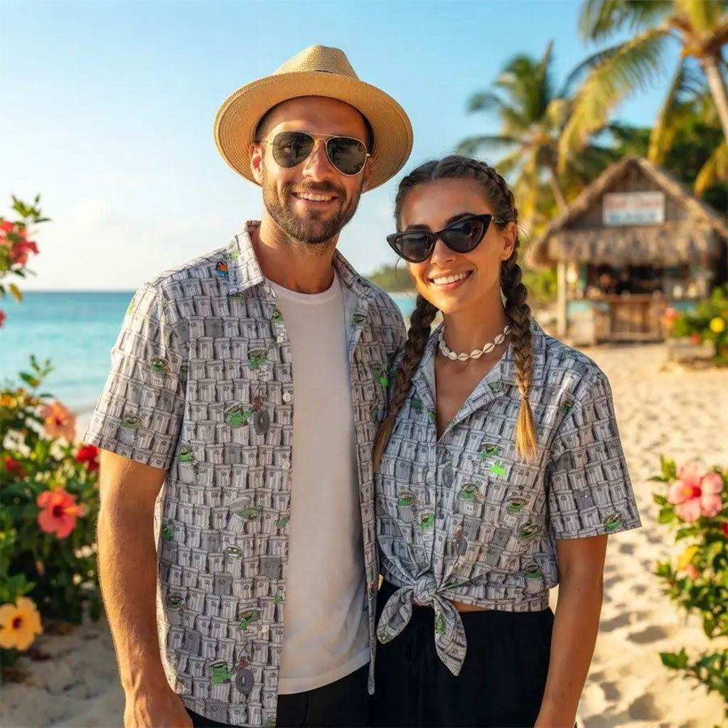 Sesame Street Oscar The Grouch Hawaiian Shirt Cool Aloha Shirt Summer Gifts For Couples - Merchluma