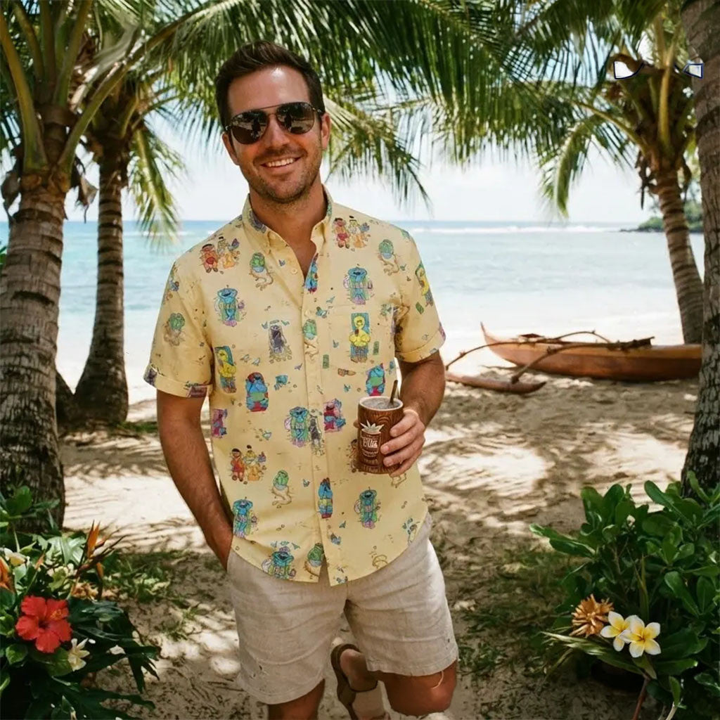 Sesame Street Cookie Monster Summer Hawaiian Shirt Cute Aloha Shirt Gifts For Dudes - Merchluma
