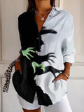 Witch Halloween Button Up Long Sleeve Shirt Halloween Apparel Unique Gift - Merchluma