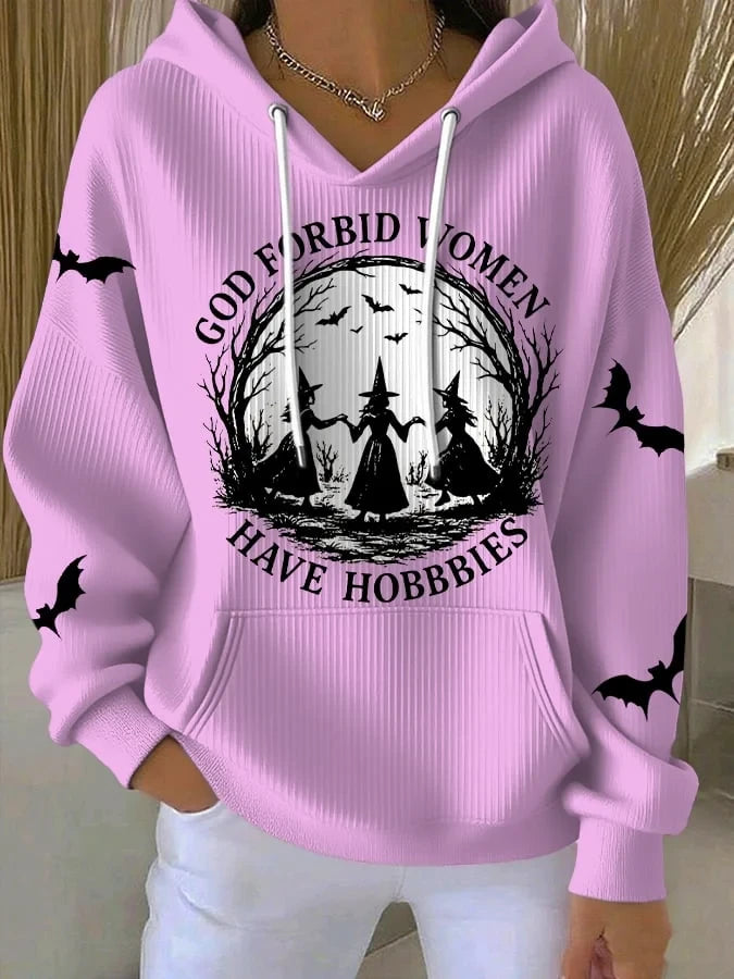 God Forbid Women Have Hobbies Witches Hoodie Halloween Merch Gift For Movie Lovers - Merchluma