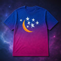 Here The Whole Time Moon And Stars Night Sky Gradient T-Shirt Best Gift For Friends - Merchluma