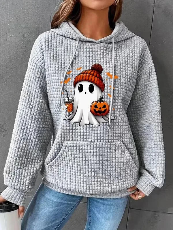 Women's Halloween Cartoon Ghost Hoodie Target Halloween Clothes Birthday Gifts Ideas For Her - Merchluma