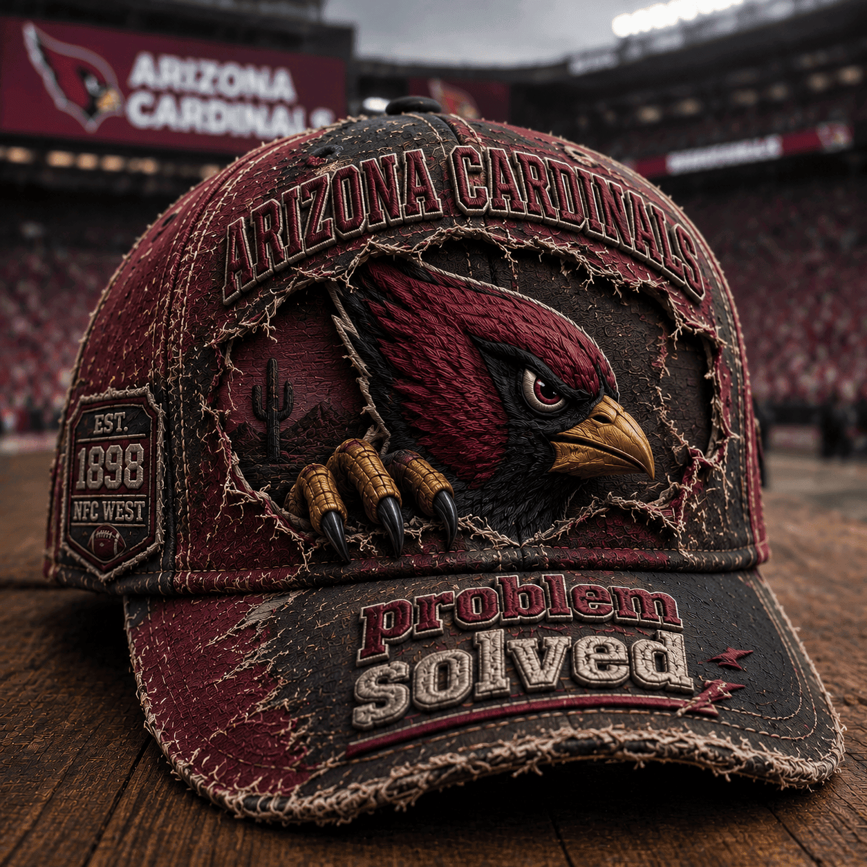 Arizona Cardinals Merch 2026 Problem Solved Distressed Hat Vintage Gift For Football Fans - Merchluma