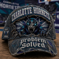 Charlotte Hornets Merch 2026 Problem Solved Distressed Hat Gift For Basketball Fans - Merchluma