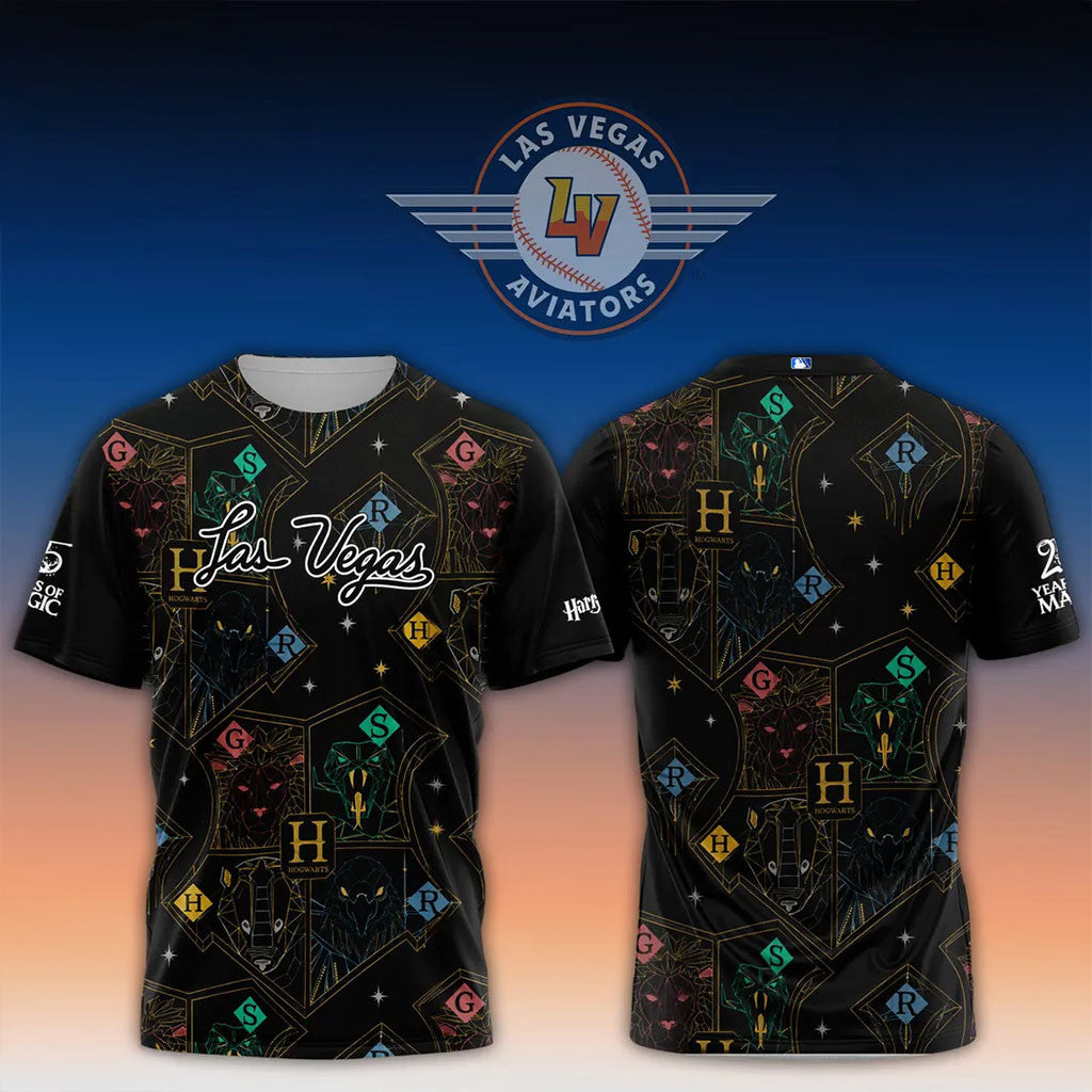 Las Vegas Aviators X Harry Potter 2026 Black T-Shirt Las Vegas Aviators Merch Baseball Fan Gift - Merchluma