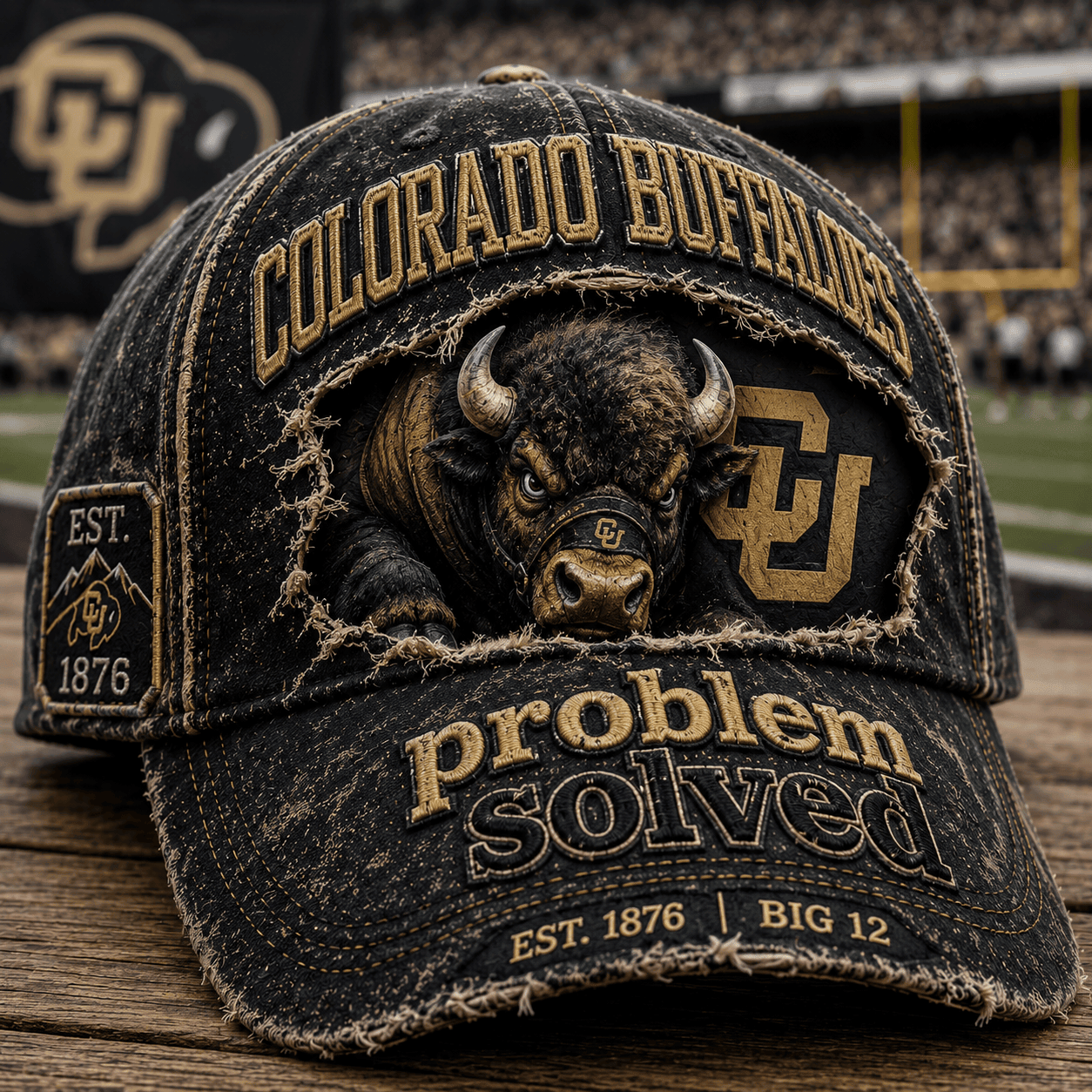 Colorado Buffaloes Merch 2026 Problem Solved Distressed Hat Present For Football Lovers - Merchluma