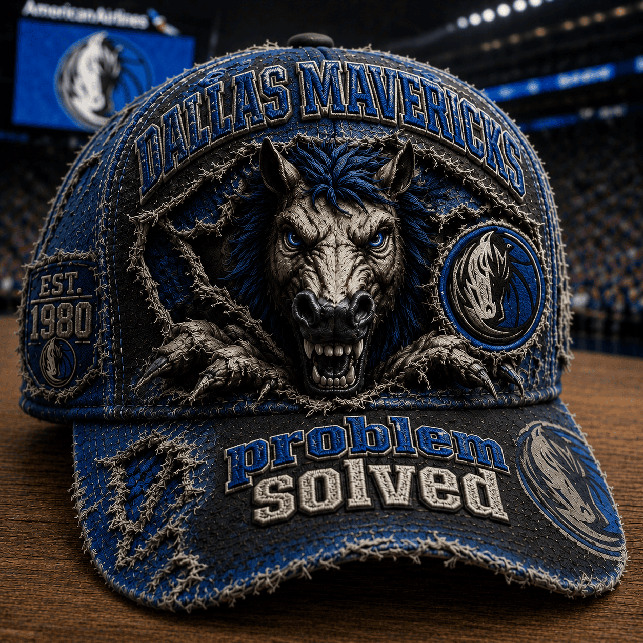 Dallas Mavericks Merch 2026 Problem Solved Distressed Hat Game Day Hat For Basketball Fans - Merchluma
